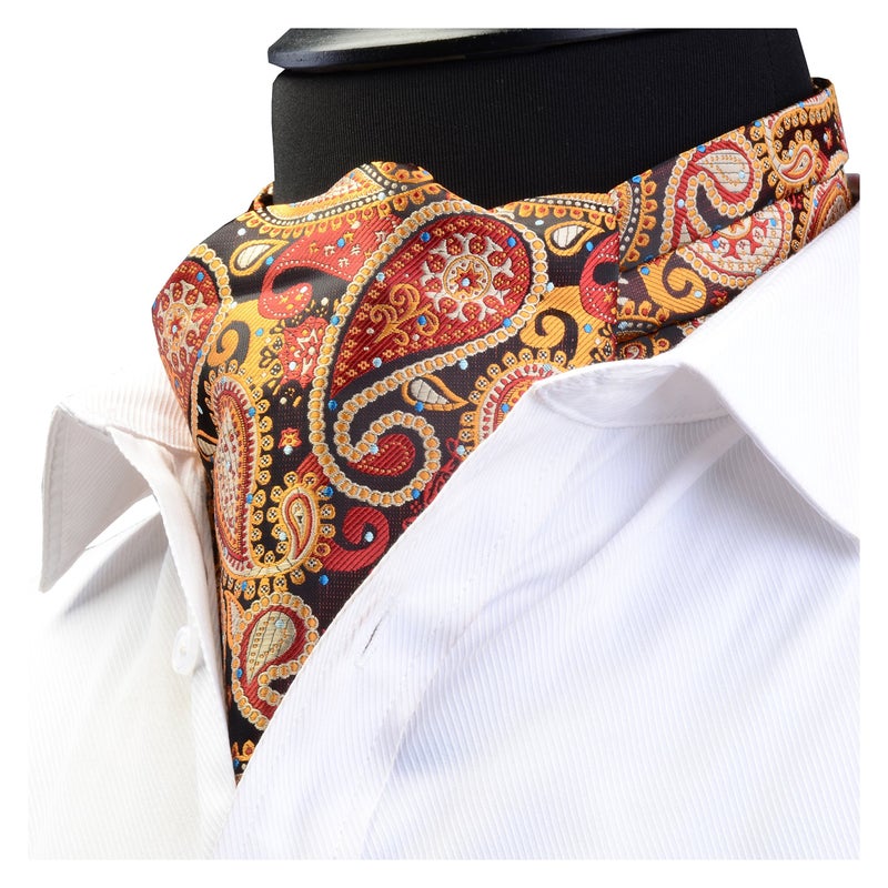 GUSLESON Men's Cravat Self Tie Paisley Jacquard Woven Floral Luxury Ascot (0602-01) - Image 1